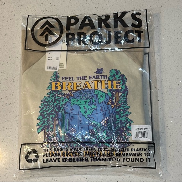 NWT Parks Project unisex crewneck sweatshirt Feel The Earth Breathe in S - Picture 4 of 16